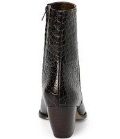 Matisse Caty Crocodile Embossed Leather Western Inspired Booties