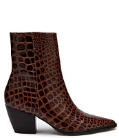 Matisse Caty Crocodile Embossed Leather Western Inspired Booties