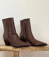 Matisse Caty Crocodile Embossed Leather Western Inspired Booties