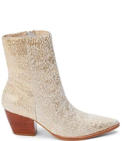 Matisse Caty Gold Splatter Calf Hair Western Booties