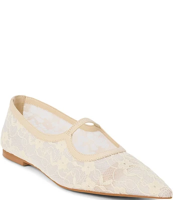 Matisse Fleur Lace Pointed Toe Ballet Flats