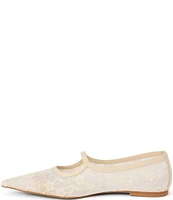 Matisse Fleur Lace Pointed Toe Ballet Flats