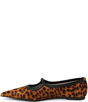 Matisse Fleur Leopard Hair Calf Pointed Toe Ballet Flats