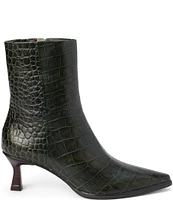 Matisse Gabbie Crocodile Embossed Leather Kitten Heel Booties