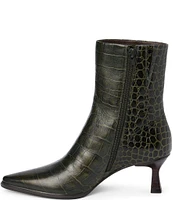 Matisse Gabbie Crocodile Embossed Leather Kitten Heel Booties