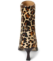 Matisse Gabbie Leopard Printed Hair Calf Kitten Heel Booties