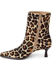 Matisse Gabbie Leopard Printed Hair Calf Kitten Heel Booties