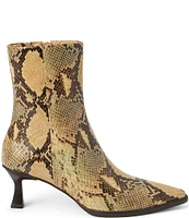 Matisse Gabbie Snake Embossed Leather Kitten Heel Booties