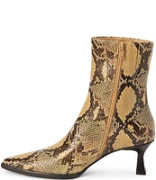 Matisse Gabbie Snake Embossed Leather Kitten Heel Booties