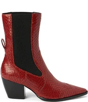 Matisse Keith Snake Embossed Leather Western Inspired Booties