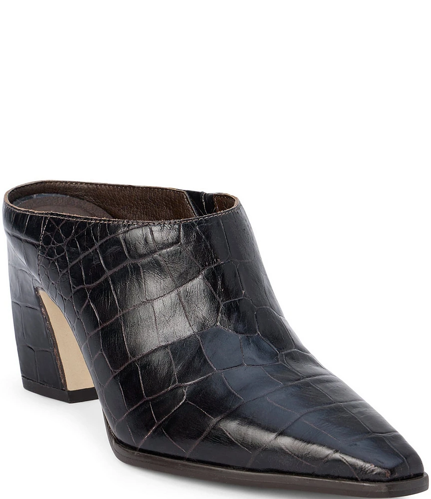 Matisse McCarthy Crocodile Embossed Leather Mules