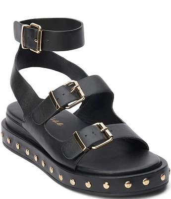 Matisse Nina Leather Buckled Gladiator Stud Sandals