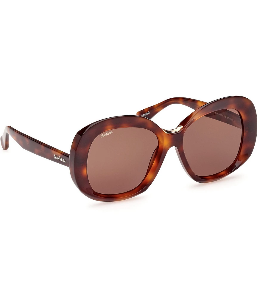 MaxMara Women's Edna 55mm Tortoise Frame Round Sunglasses