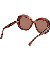 MaxMara Women's Edna 55mm Tortoise Frame Round Sunglasses