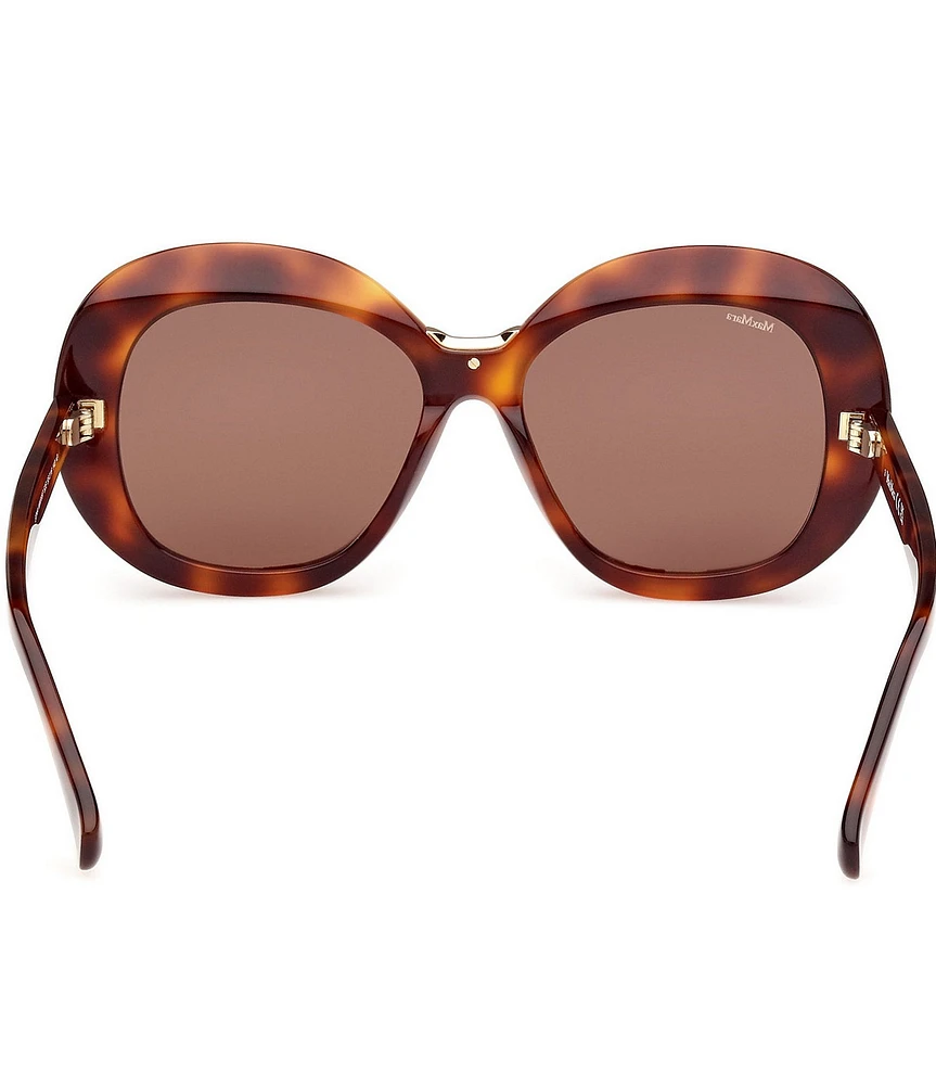 MaxMara Women's Edna 55mm Tortoise Frame Round Sunglasses