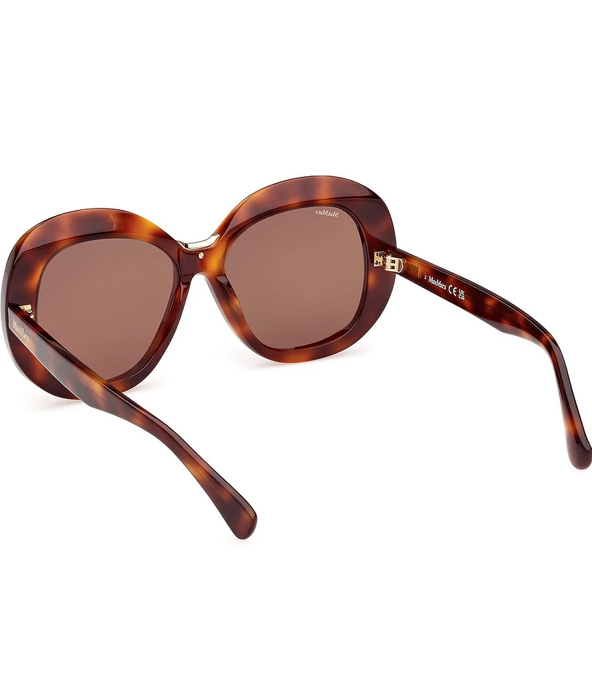 MaxMara Women's Edna 55mm Tortoise Frame Round Sunglasses