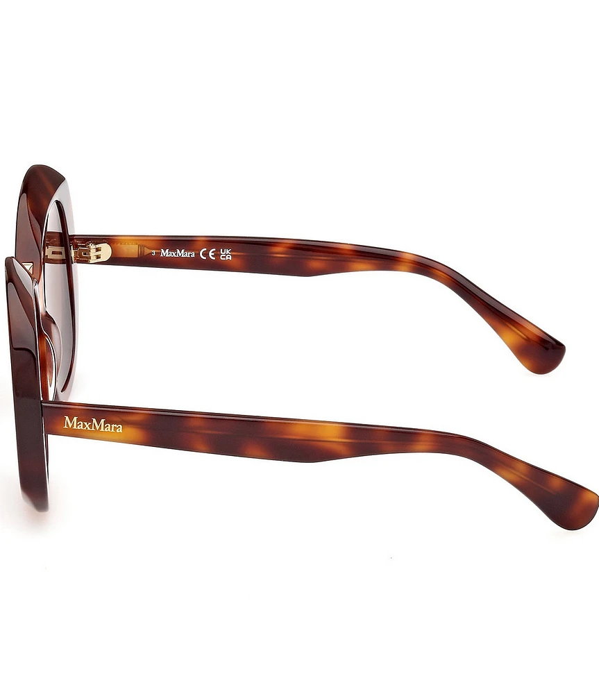 MaxMara Women's Edna 55mm Tortoise Frame Round Sunglasses