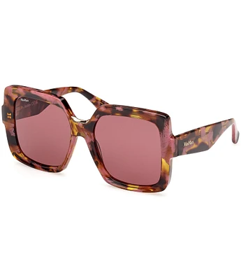 MaxMara Ernest 56mm Tortoise Print Square Sunglasses