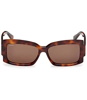 MaxMara Women's Lee 57mm Havana Rectangle Sunglasses