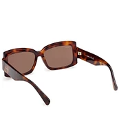 MaxMara Women's Lee 57mm Havana Rectangle Sunglasses