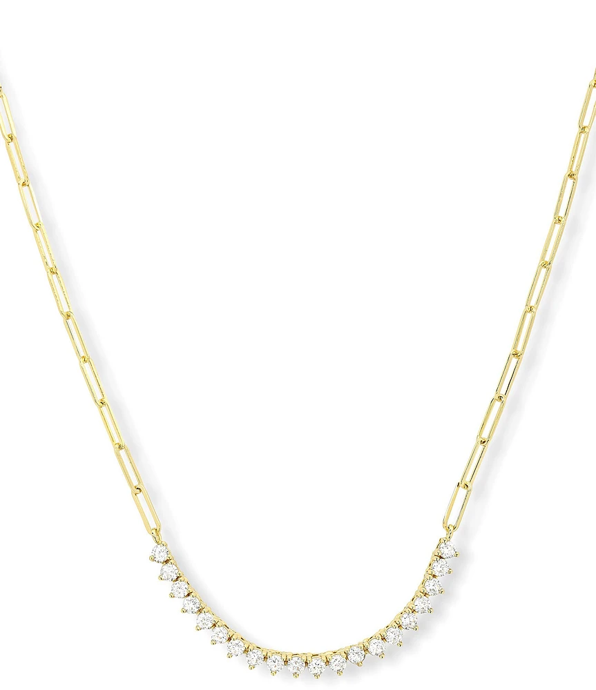 Melinda Maria Not Your Basic Samantha Tennis Paperclip Chain Collar Necklace