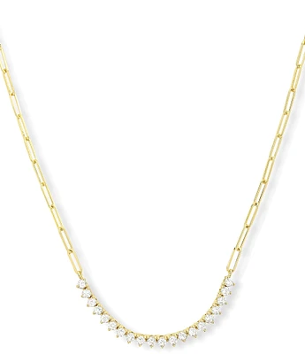 Melinda Maria Not Your Basic Samantha Tennis Paperclip Chain Collar Necklace