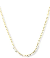 Melinda Maria Not Your Basic Samantha Tennis Paperclip Chain Collar Necklace