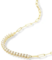 Melinda Maria Not Your Basic Samantha Tennis Paperclip Chain Collar Necklace