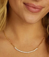 Melinda Maria Not Your Basic Samantha Tennis Paperclip Chain Collar Necklace