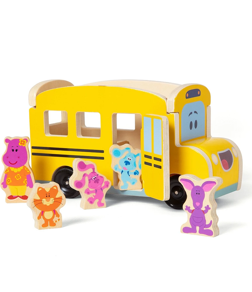 Melissa & Doug Blues Clues & You! Wooden Pull-Back School Bus