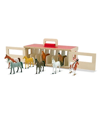 Melissa & Doug Show Take-Along Show-Horse Stable Play Set