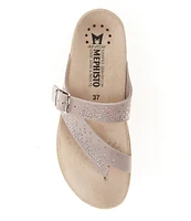 Mephisto Bling Buckle Detail Leather Casual Sandals