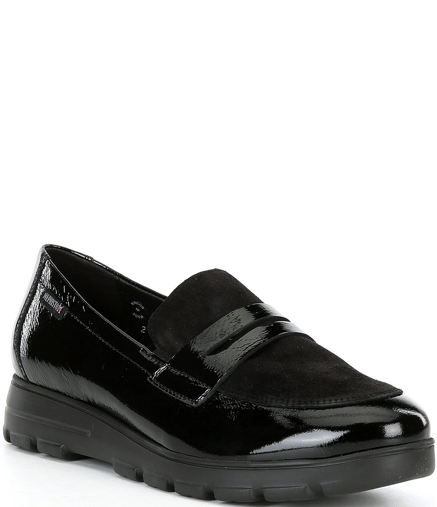 Mephisto Carima Crinkle Patent Leather Penny Loafers