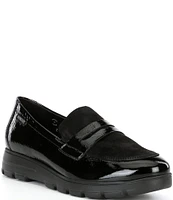 Mephisto Carima Crinkle Patent Leather Penny Loafers