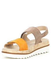 Mephisto Dominica Leather Wedge Platform Sandals