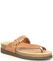 Mephisto Helen Buckle Detail Leather Casual Slide Sandals