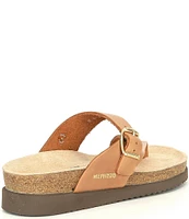 Mephisto Helen Buckle Detail Leather Casual Slide Sandals