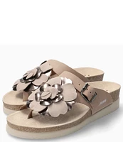 Mephisto Helen Flower Buckle Detail Leather Casual Sandals