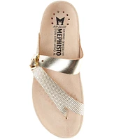 Mephisto Helen Mix Leather Buckle Thong Sandals