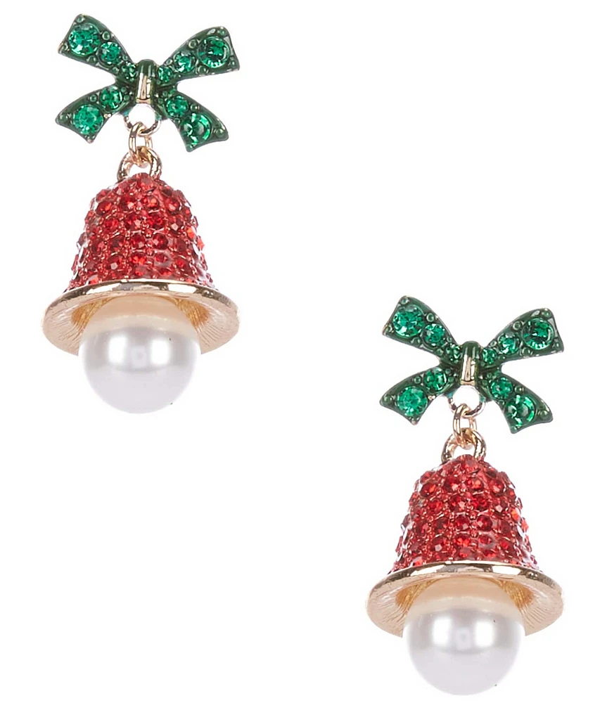 Merry & Bright 3D Christmas Bell Drop Earrings