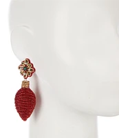 Merry & Bright Beaded Christmas Light Statement Drop Earrings