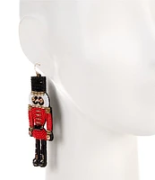 Merry & Bright Beaded Christmas Nutcracker Drop Earrings