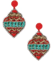 Merry & Bright Beaded Christmas Ornament Statement Drop Earrings