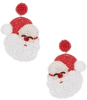 Merry & Bright Beaded Christmas Santa Statement Drop Earrings