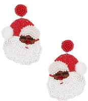 Merry & Bright Beaded Christmas Santa Statement Drop Earrings