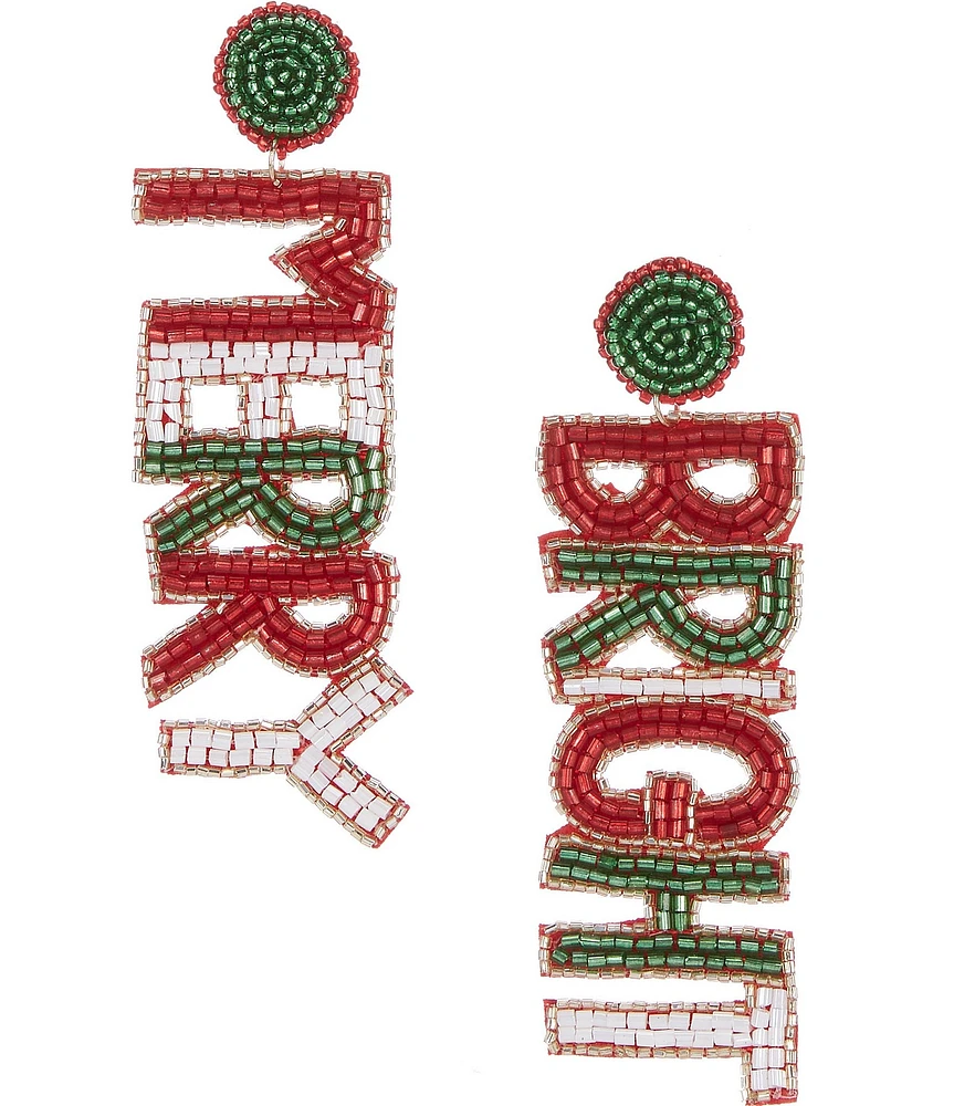 Merry & Bright Beaded Merry and Bright Christmas Statement Drop Earrings