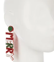 Merry & Bright Beaded Merry and Bright Christmas Statement Drop Earrings