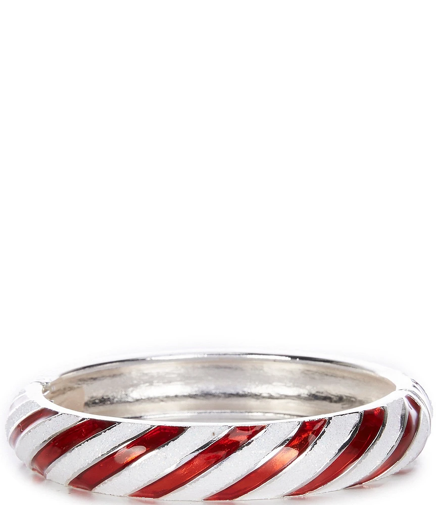 Merry & Bright Candy Cane Christmas Hinge Bracelet