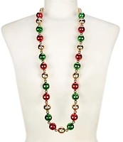 Merry & Bright Christmas Ball Long Strand Necklace