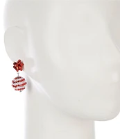 Merry & Bright Christmas Candy Cane Bead Drop Earrings